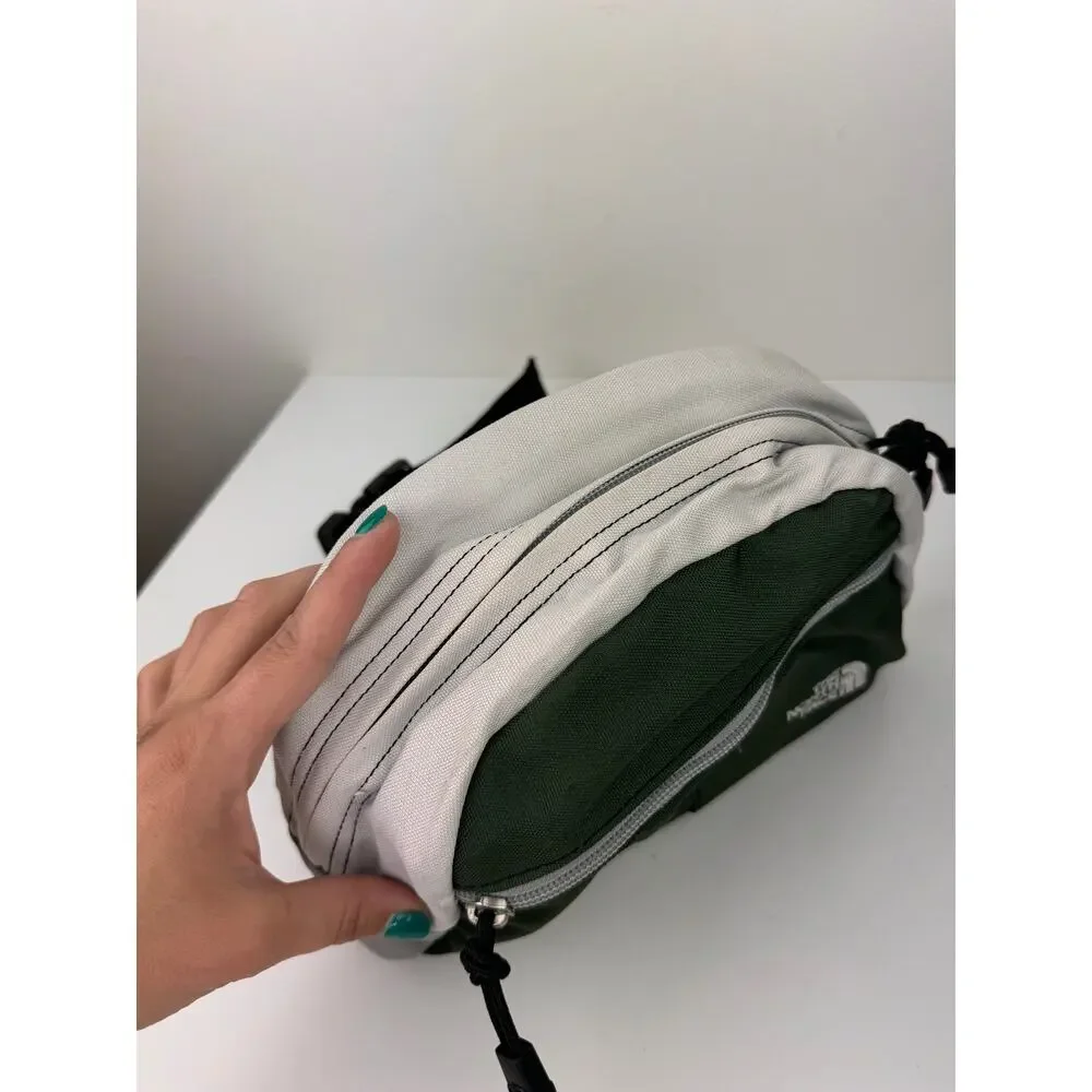 The North Face Gray Green Black Fanny Pack Embroidered Logo Outdoor Waist Bag